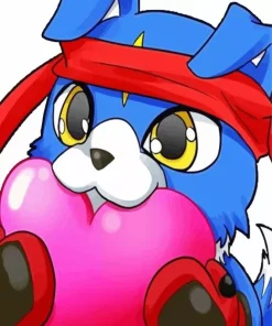 Blue Dog Digimon Diamond Painting