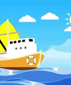Animation Boat Diamond Painting