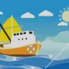 Animation Boat Diamond Painting
