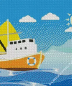 Animation Boat Diamond Painting