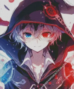 Anime Boy Blue And Red Eye Diamond Painting