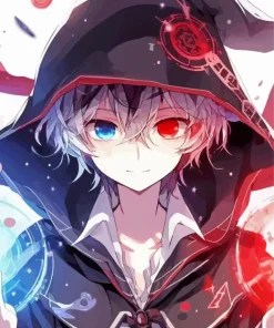Anime Boy Blue And Red Eye Diamond Painting