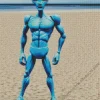 Blue Alien In The Beach Diamond Painting
