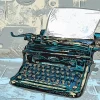 Blue Typewriter Diamond Painting