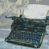 Blue Typewriter Diamond Painting