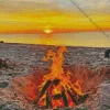 Bonfire At Sunset Diamond Painting