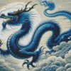 Chinese Blue Dragon Diamond Painting