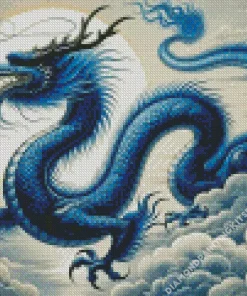 Chinese Blue Dragon Diamond Painting
