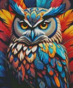 Colorful Bohemian Owl Diamond Painting