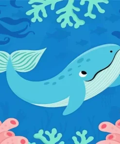 Easy Blue Whale Diamond Painting