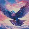 Flying Blue And Purple Bird Diamond Painting