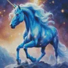Galaxy Blue Unicorn Diamond Painting