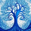 Mosaic Blue Tree Diamond Painting