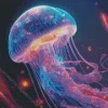 Neon Blue And Pink Jellyfish Diamond Painting
