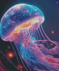 Neon Blue And Pink Jellyfish Diamond Painting