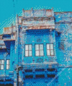 Old Blue House Diamond Painting