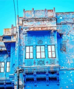 Old Blue House Diamond Painting