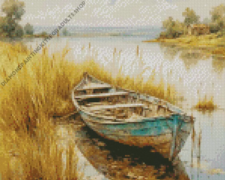 Old row boat Diamond Paints Old Row Boat Diamond Painting