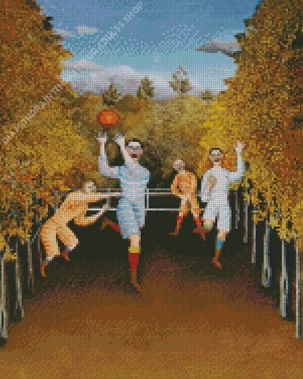 The Football Players by henri rousseau Diamond By Numbers The Football Players By Henri Rousseau Diamond Painting