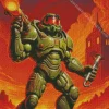 The Doomguy Video Game Diamond Painting