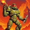 The Doomguy Video Game Diamond Painting