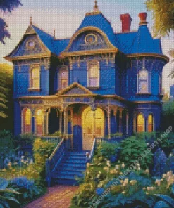 Victorian Blue House Diamond Painting