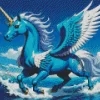Winged Blue And White Unicorn Diamond Painting