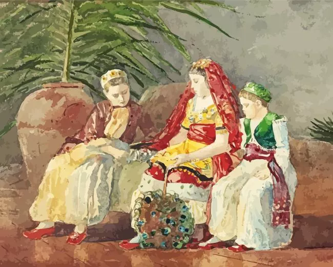Winslow Homer children under a palm Diamond Paintings Winslow Homer Children Under A Palm Diamond Painting