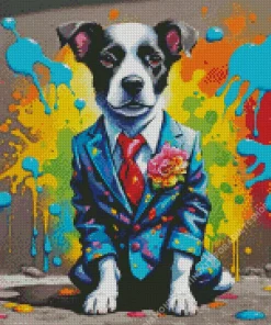 Aesthetic Dog In A Suit Diamond Painting