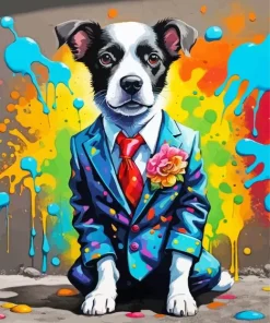 Aesthetic Dog In A Suit Diamond Painting