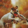 Aesthetic Dog Playing Violin Art Diamond Painting