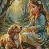 Aesthetic Dog With Girl Art Diamond Painting
