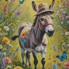 Aesthetic Donkey Flowers Diamond Painting