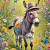Aesthetic Donkey Flowers Diamond Painting