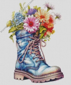 Aesthetic Flower On Shoes Art Diamond Painting