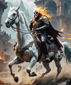 Aesthetic Ghost Horse Rider Diamond Painting