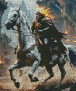 Aesthetic Ghost Horse Rider Diamond Painting