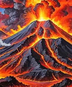 Aesthetic Volcano Art Diamond Painting