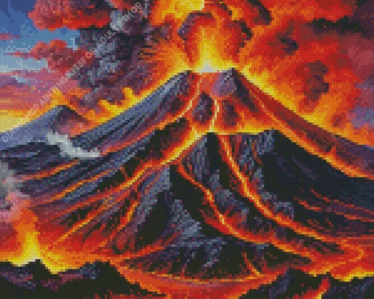 aesthetic volcano art Diamond Paints Aesthetic Volcano Art Diamond Painting