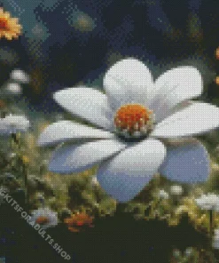 Aesthetic White Flower Diamond Painting