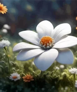 Aesthetic White Flower Diamond Painting