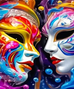 Aesthetic Drama Masks Diamond Painting