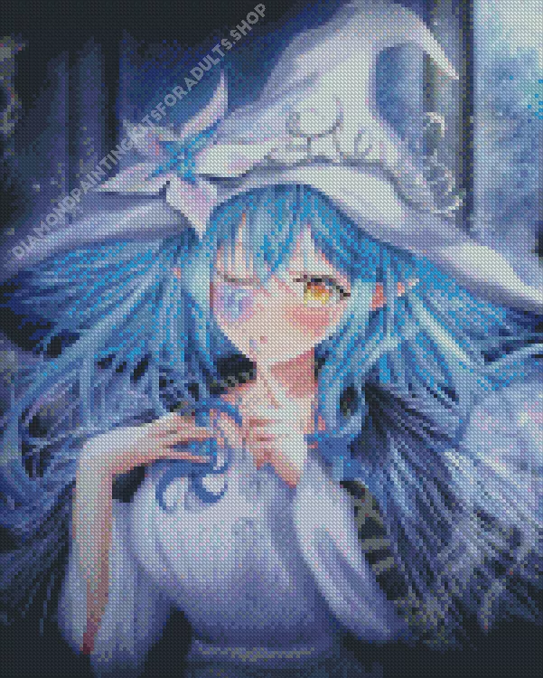 anime blue witch Diamond With Numbers Anime Blue Witch Diamond Painting