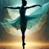 Ballerina Dancing In The Rain Diamond Painting