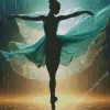Ballerina Dancing In The Rain Diamond Painting