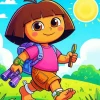 Barefoot Dora Exploring Diamond Painting