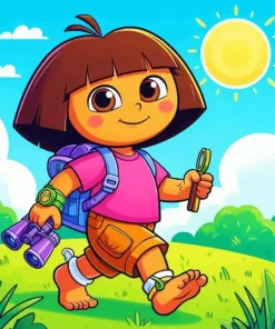 Barefoot Dora Exploring Diamond Painting