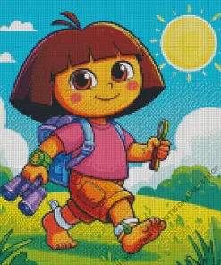 Barefoot Dora Exploring Diamond Painting