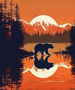 Bear Silhouette Diamond Painting