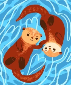 Beaver Holding Hands Diamond Painting
